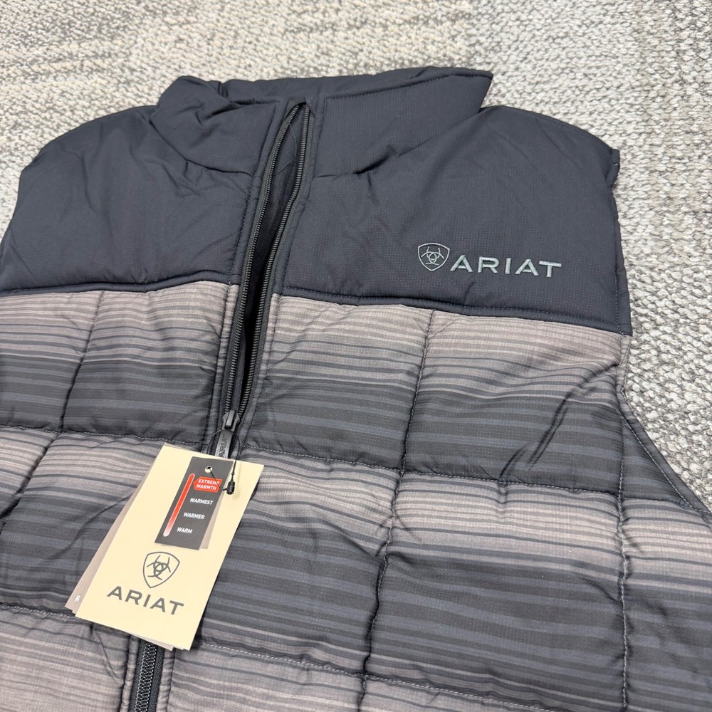 Ariat Crius Insulated Vest Mens XL Black Grey Serape Stripe Concealed Carry